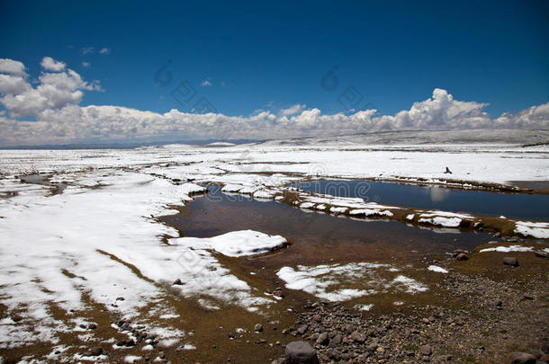 去科尔卡峡谷途中的雪景