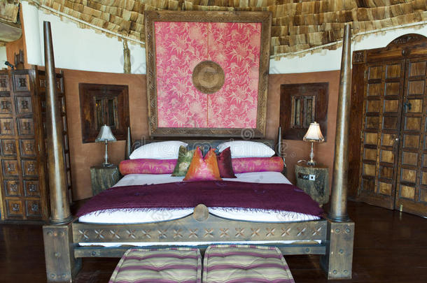 奢华的非洲狩猎旅馆，独特的非洲坦桑尼亚ngorongoro火山口旅馆的卧室