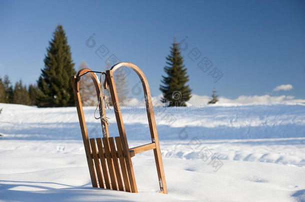 雪地上的雪橇