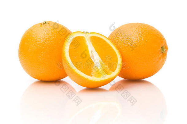 橙色特写，白色背景