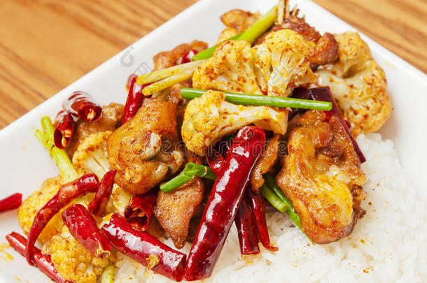 中餐-麻辣鸡和花椰菜