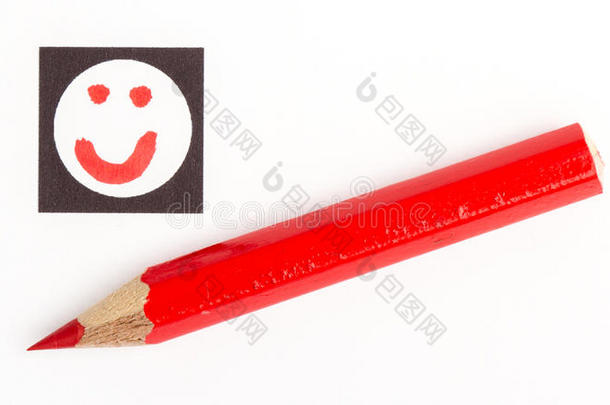 红色铅笔选择正确的心情，喜欢或不喜欢/不喜欢