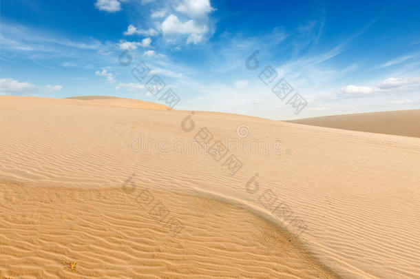 亚洲天亮沙漠沙丘土地