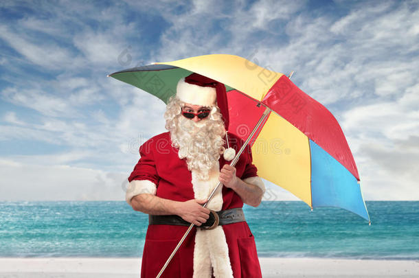 圣诞老人沙滩伞