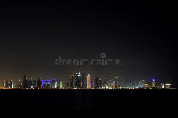 卡塔尔多哈夜景