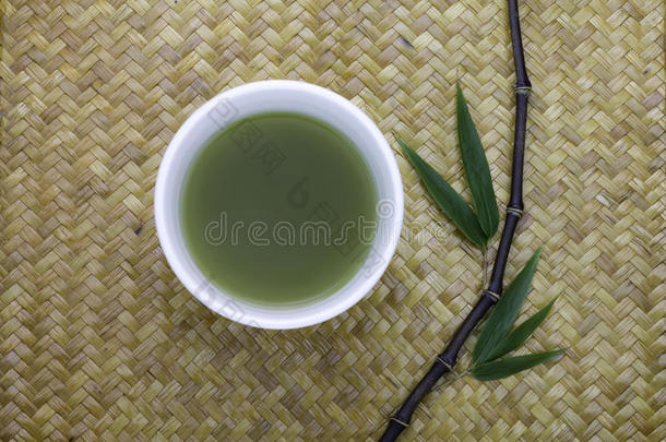 竹叶绿茶碗