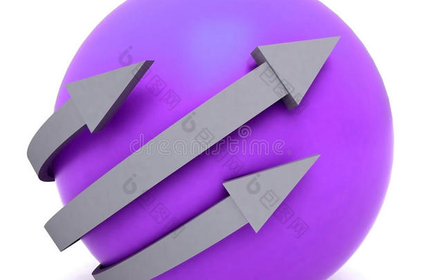<strong>箭头</strong>紫色球体显示方向