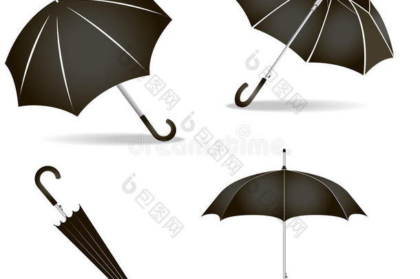 黑色雨伞套装