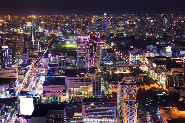 曼谷鸟瞰夜景