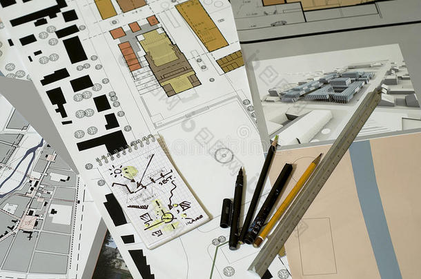 建筑图纸，蓝图，城市规划