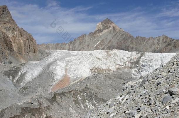 阿克塔什峰4037米，帕米尔阿拉伊杜戈巴冰川前缘