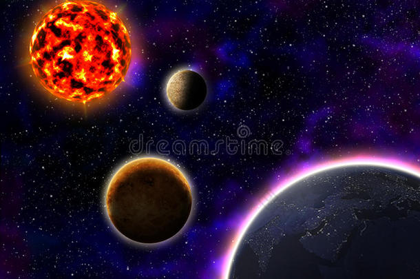 太阳水星金星和地球