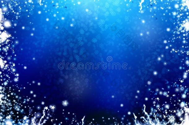 冬季画面背景，有星星和雪花