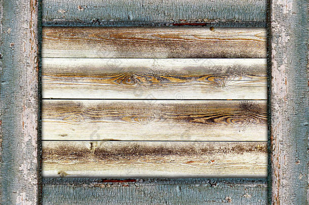 用旧油漆板装裱的木制背景