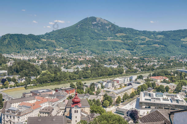 萨尔茨堡城堡（festung hohenzalsb）的萨尔茨堡全景