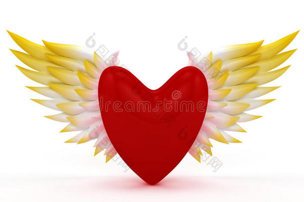 天使翅膀的情人节之心