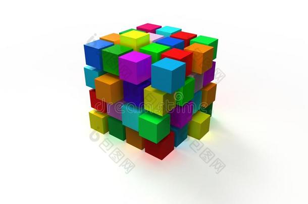 4x4彩色无序方块拼块