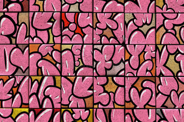 粉色3d抽象涂鸦泡泡字体背景