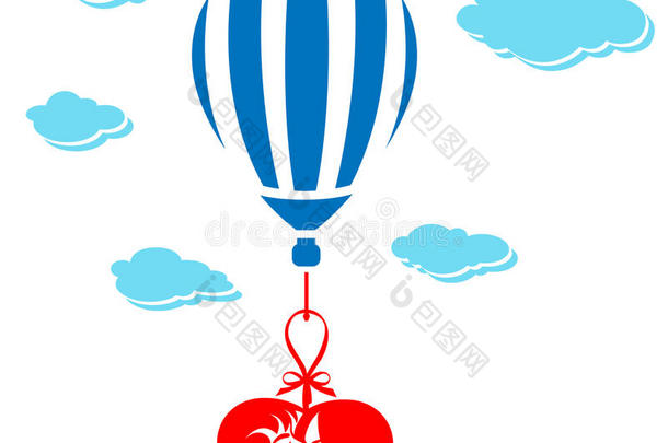 情人节情侣在气球里接吻