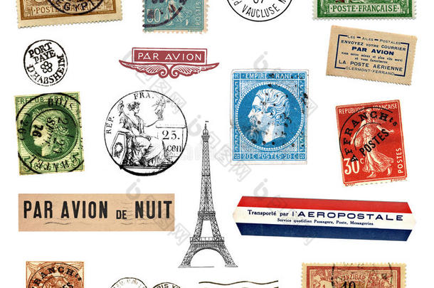 法国邮票和标签