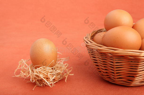 草窝黄鸡蛋篮子鸡蛋