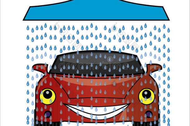 淋浴淋浴洗车的插图