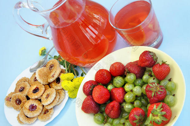 夏季水果和饮料
