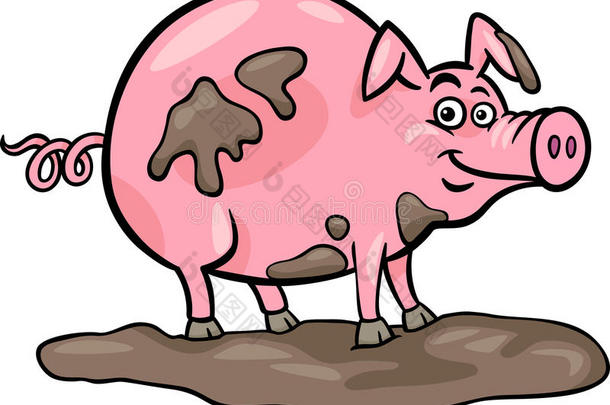 猪场动物卡通插画