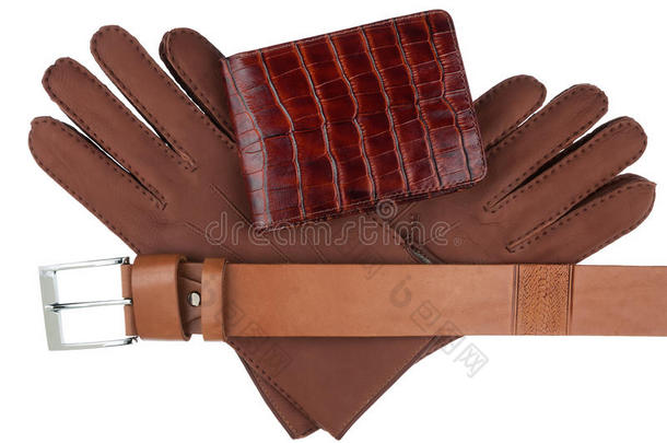 男士钱包、皮带和手套