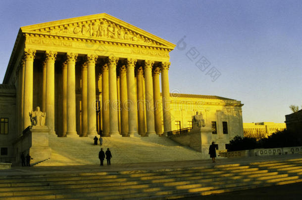 美国最高法院晚霞，华盛顿特区。