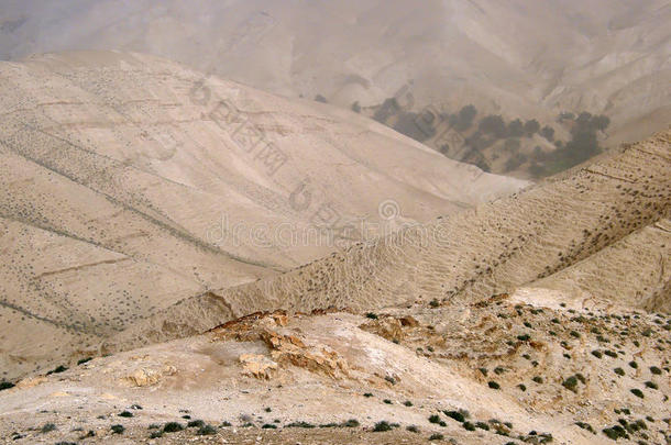 以色列犹太沙漠wadi qelt ii的沙尘暴