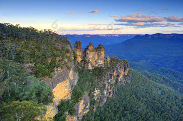 日落三姐妹，卡托姆巴，<strong>蓝山</strong>，悉尼，新南威尔士州