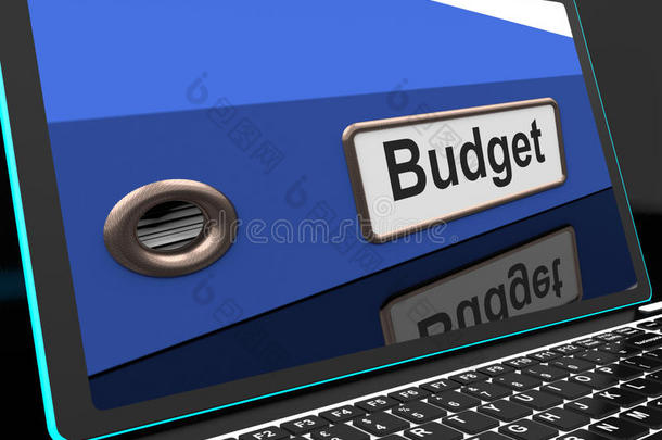 笔记本电脑上显示财务报告的预算文件
