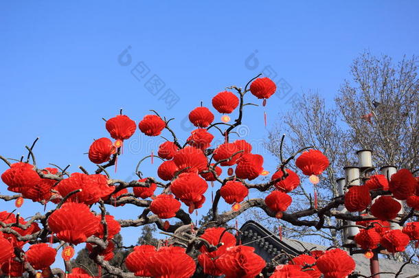 红灯笼和其他中国传统装饰