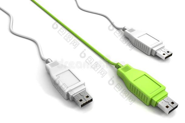 计算机USB电缆竞赛白色