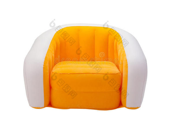 充气橙色扶手椅