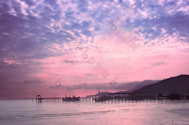 马来西亚槟城岛海岸黎明