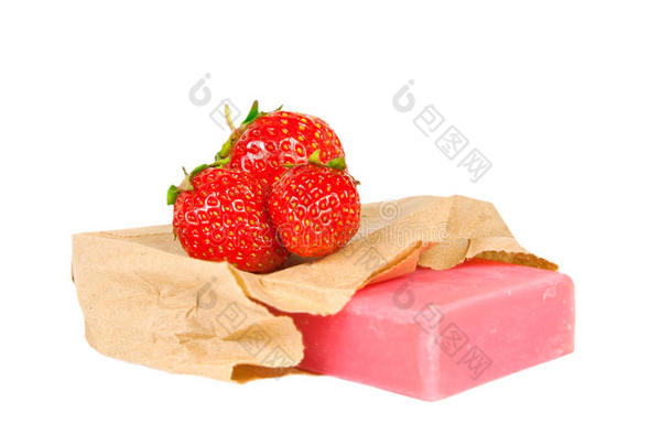 手工草莓香皂隔离