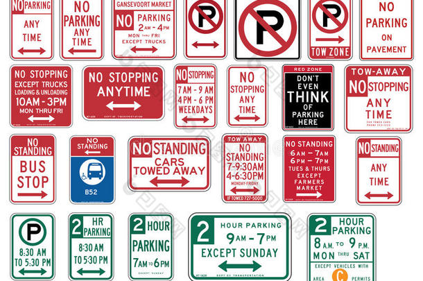 美国的交通标志-禁止停车