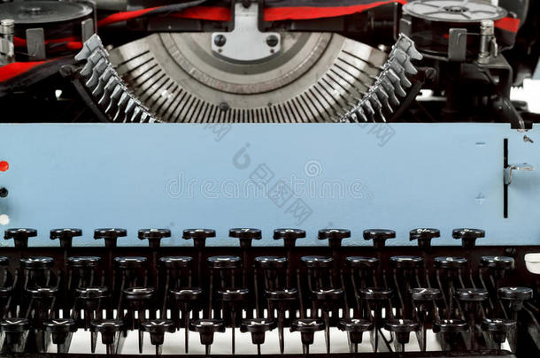 带数字键的复古打字机特写