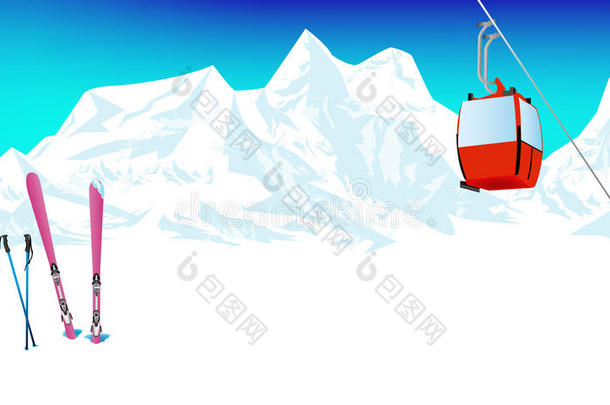 冬季极限运动滑雪