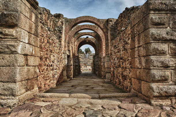 圆形剧场古代的古代拱门考古