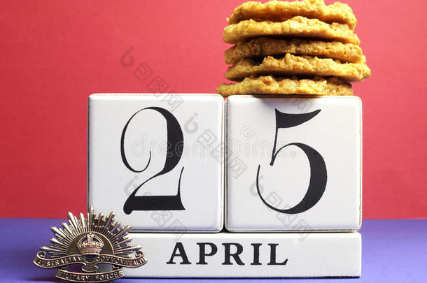 澳大利亚澳新<strong>银</strong>行日，4<strong>月</strong>25日，用传统的澳新<strong>银</strong>行饼干保存日期。