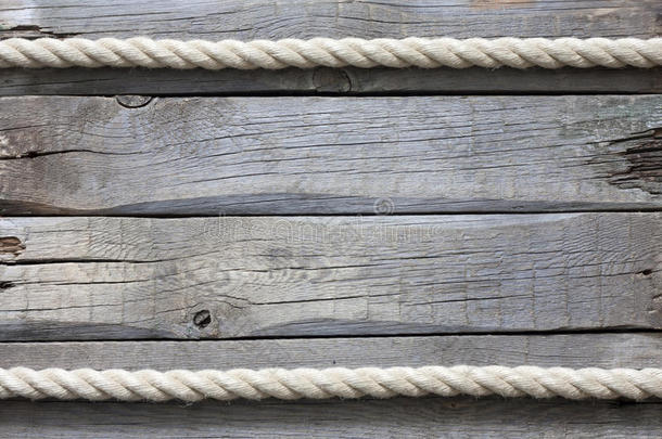 古老的<strong>绳索</strong>和木板背景