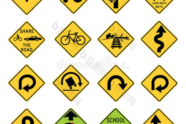 美国的交通警告标志