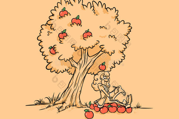 牛顿<strong>苹果</strong>树发现引力<strong>海报</strong>