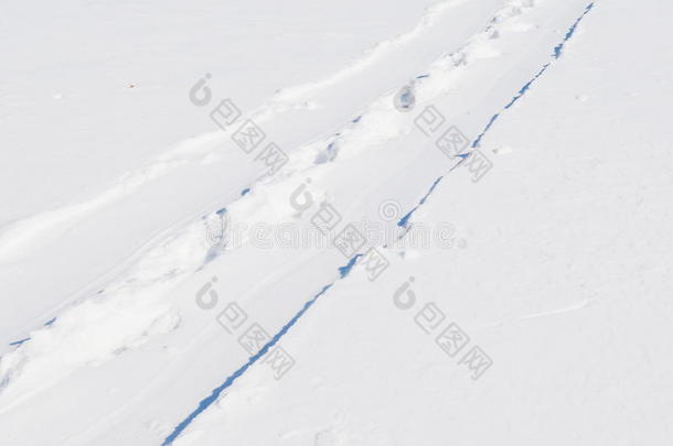 雪地里的轮胎痕迹