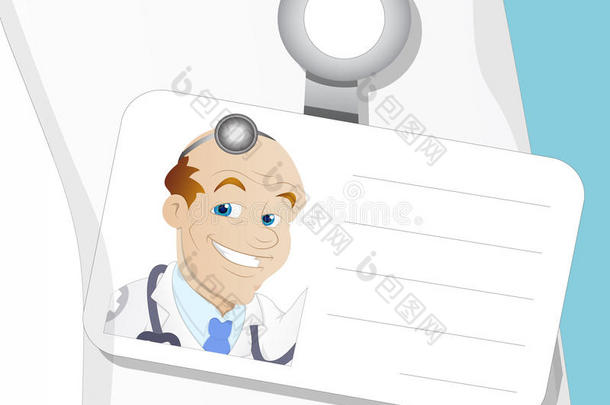 医生身份-卡通人物-矢量插图