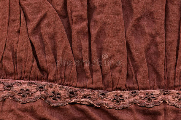 棉织物纹理-棕色带装饰