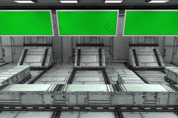 未来3d绿色屏幕